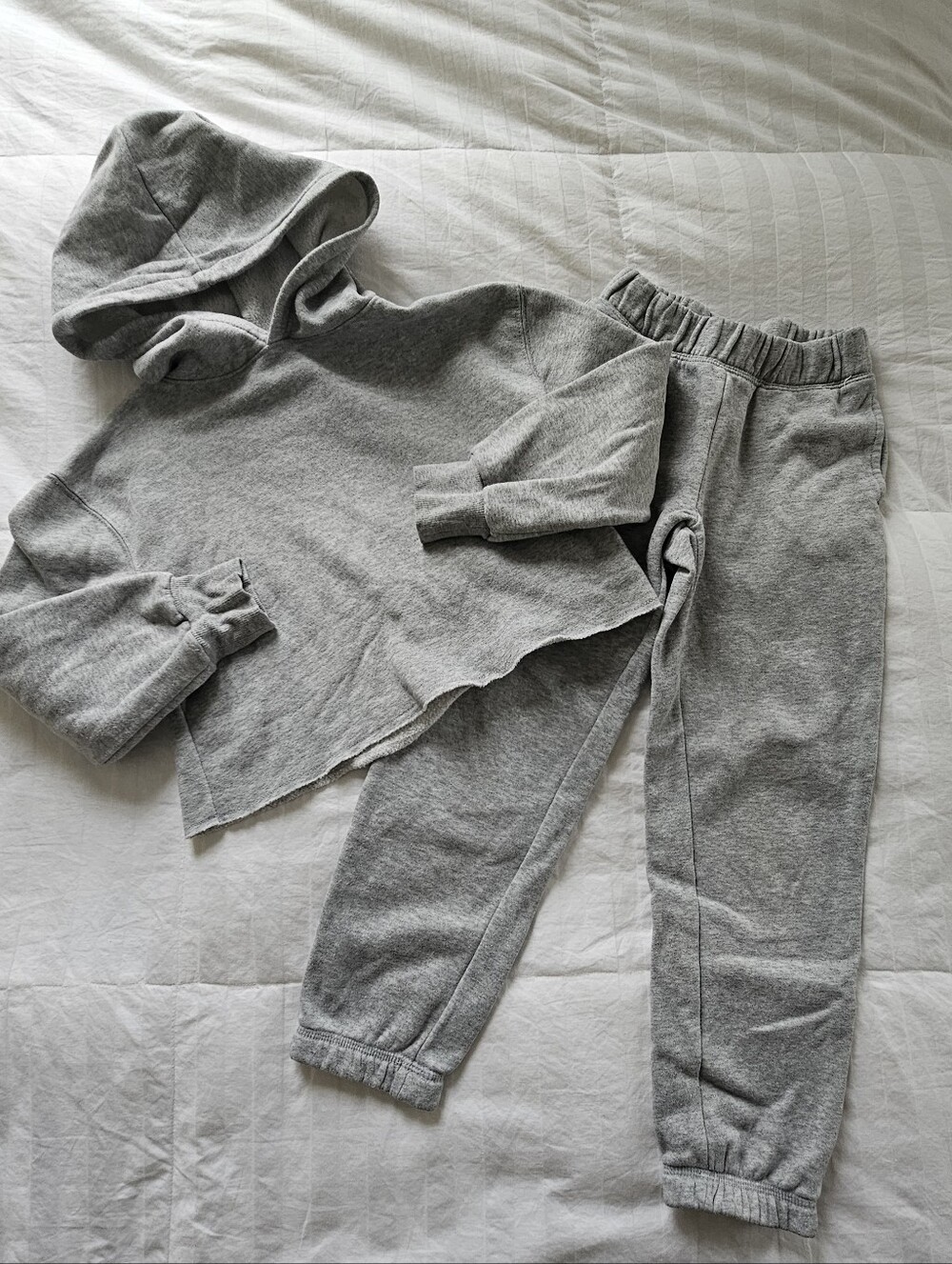 Art Class Cropped Hoodie Raw Hem Jogger Set, Size 6/6X